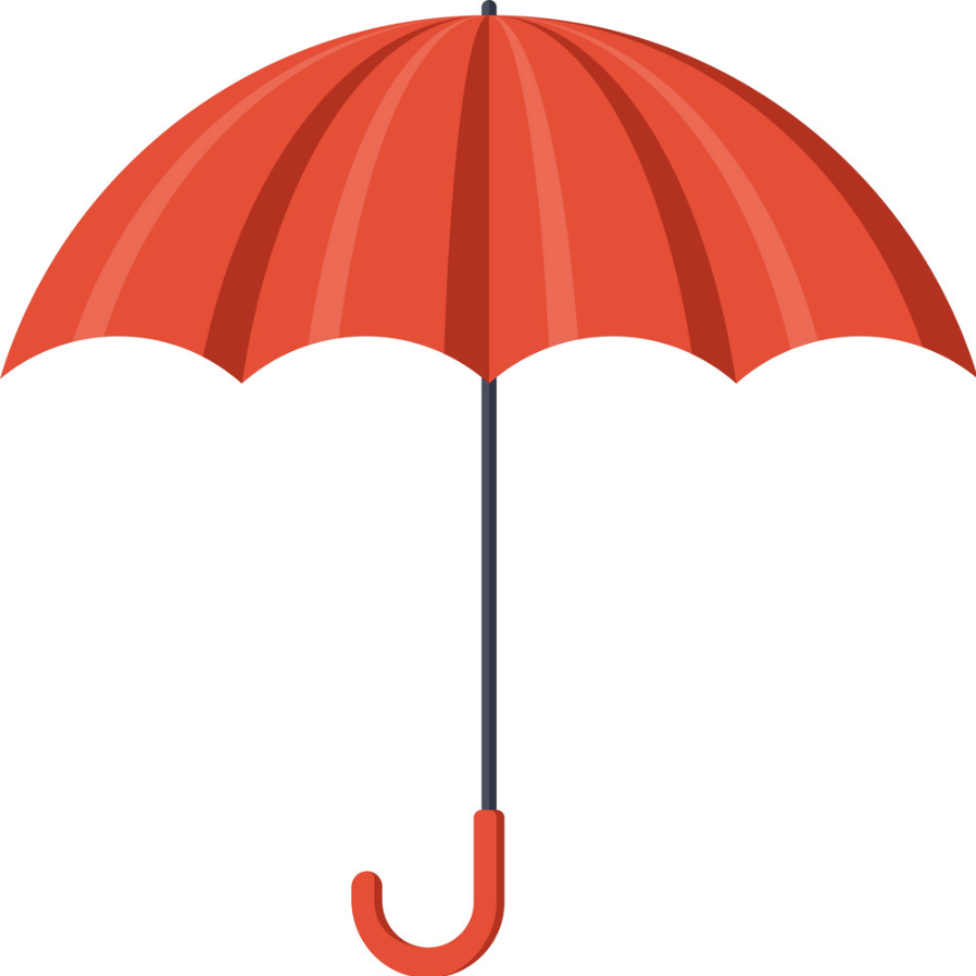 cartoonish red umbrella
