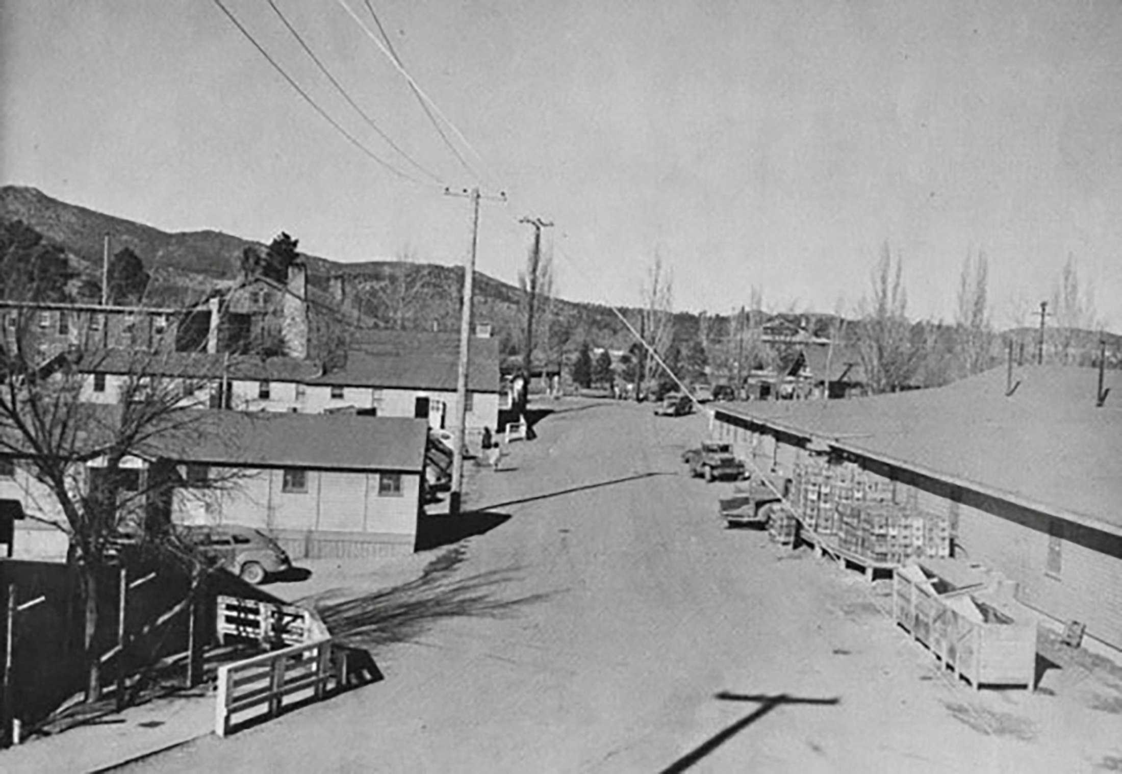 The town of Los Alamos, New Mexico with Fuller Lodge and the "Big House" dormitories is seen in an undated photograph. Department of Energy/Handout via REUTERS. THIS IMAGE HAS BEEN SUPPLIED BY A THIRD PARTY. - RC29C2A06ME3